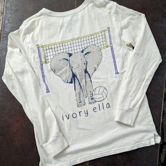 Ivory Ella White Volleyball Theme Tee - Picture 1 of 6